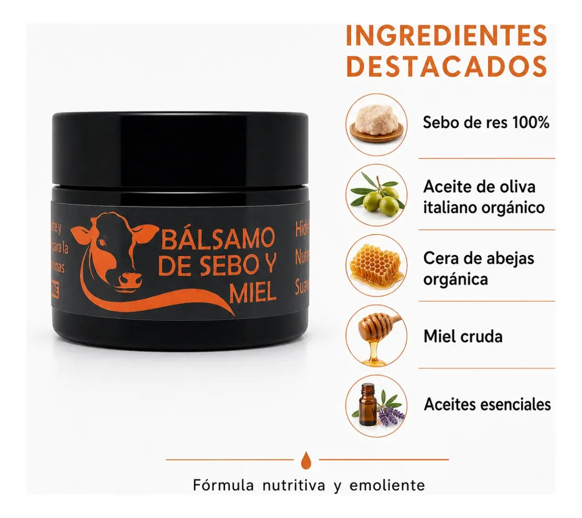 BÁLSAMO FACIAL SEBO DE RES Y MIEL 50ML