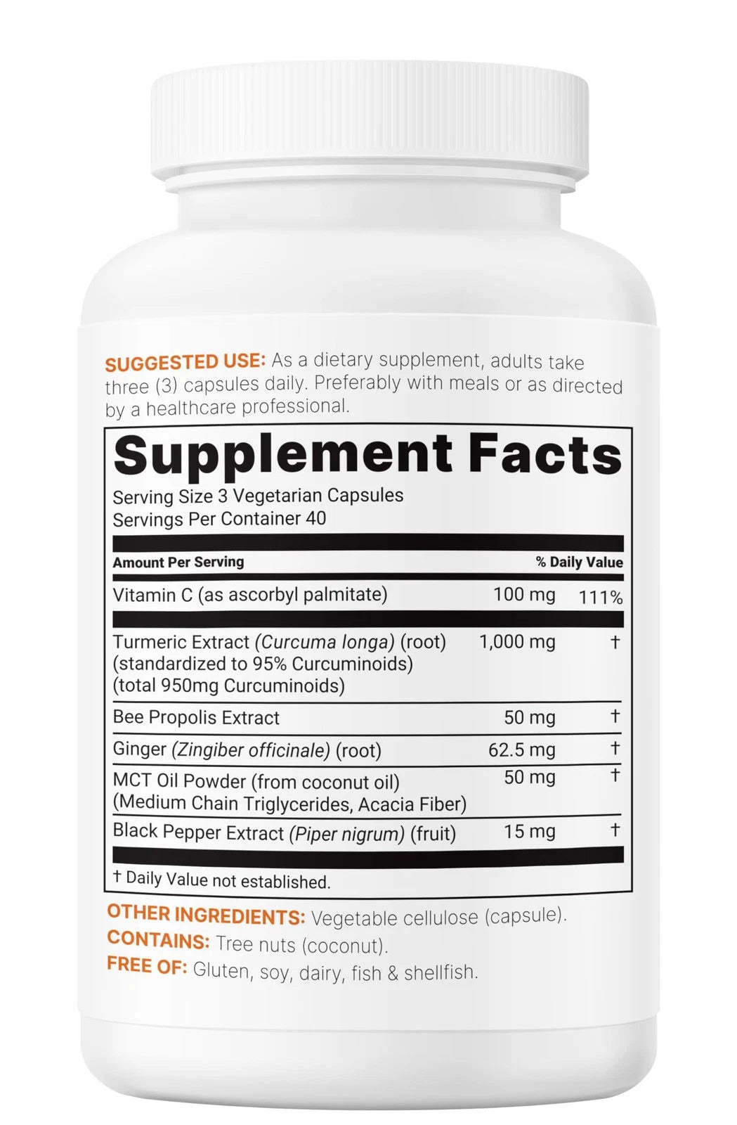 CURCUMINA 1000mg 95% 60 Cápsulas Antiinflamatorio