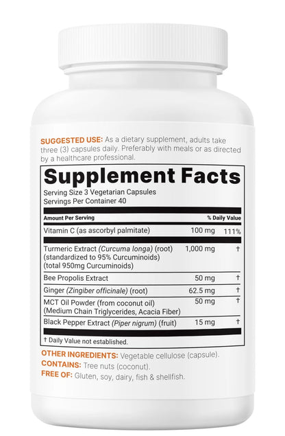 CURCUMINA 1000mg 95% 60 Cápsulas Antiinflamatorio