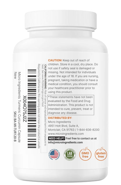 CURCUMINA 1000mg 95% 60 Cápsulas Antiinflamatorio